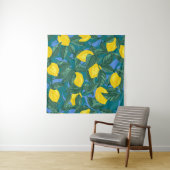 Seamless background with lemons and leaves. Citrus Wandkleed (In situ)