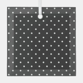 Seamless black and white polka dot pattern  glas ornament