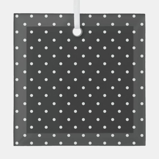 Seamless black and white polka dot pattern glas ornament (Voorkant)