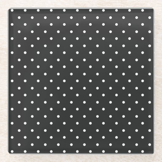 Seamless black and white polka dot pattern  glazen onderzetter (Voorkant)