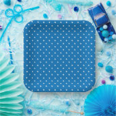 Seamless blue background polka dot pattern  papieren bordje (Feest)