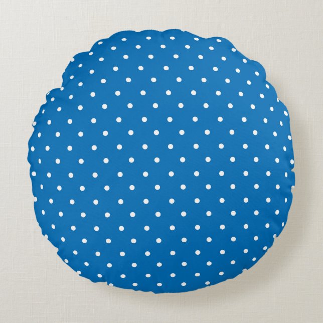 Seamless blue background polka dot pattern  rond kussen (Voorkant)