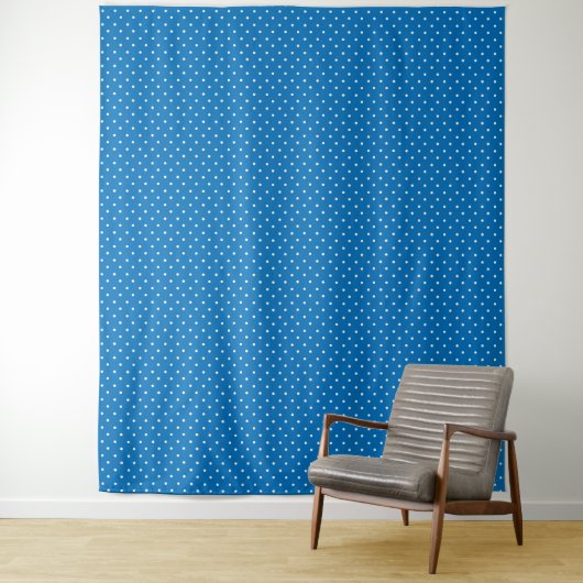 Seamless blue background polka dot pattern  wandkleed (In situ)