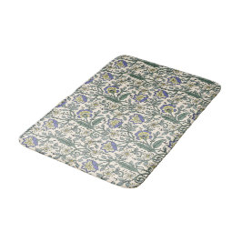Seamless blue, yellow, and white floral pattern  badmat