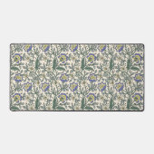 Seamless blue, yellow, and white floral pattern  bureaumat (Voorkant)