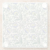Seamless blue, yellow, and white floral pattern  glazen onderzetter (Achterkant)