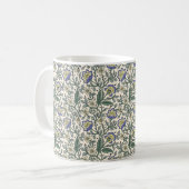 Seamless blue, yellow, and white floral pattern  koffiemok (Voorkant links)