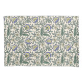 Seamless blue, yellow, and white floral pattern kussensloop (Voorkant-Links)