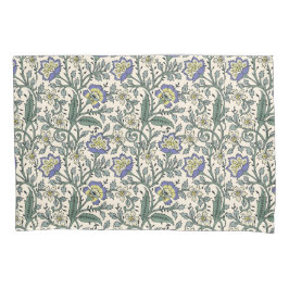 Seamless blue, yellow, and white floral pattern  kussensloop