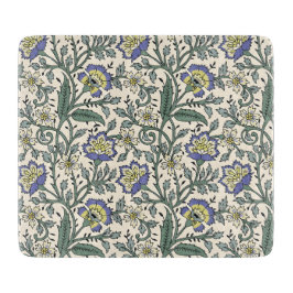 Seamless blue, yellow, and white floral pattern  snijplank
