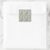 Seamless blue, yellow, and white floral pattern  vierkante sticker (Tas)