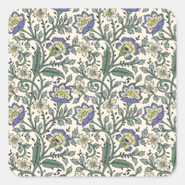 Seamless blue, yellow, and white floral pattern  vierkante sticker