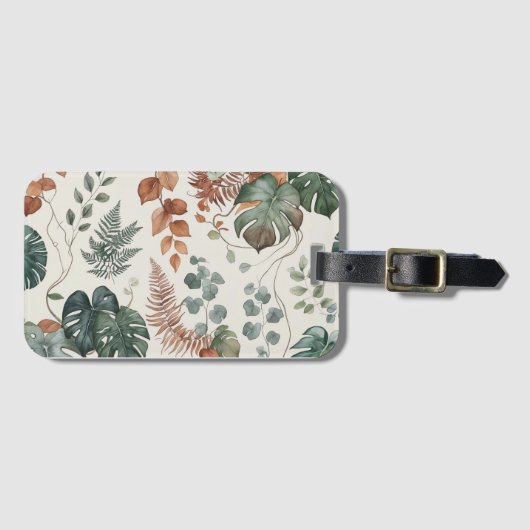 Seamless boho botanical pattern Flowers Bagagelabel (Voorkant (horizontaal))