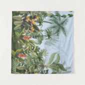 Seamless border with jungle trees and flowers. Vin Wandkleed (Voorkant (horizontaal))