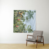 Seamless border with jungle trees and flowers. Vin Wandkleed (In Situ (horizontaal))