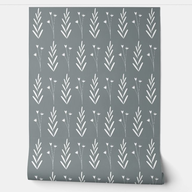 seamless botanical  simple pattern  with plants in behang (Afrollen)