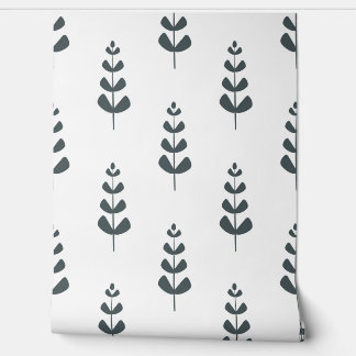 seamless botanical  simple pattern  with plants in behang