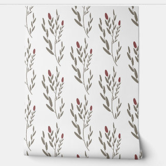 seamless botanical  simple pattern  with plants on behang