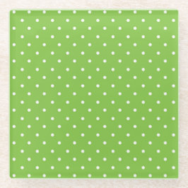 Seamless  bright lime polka dot pattern  glazen onderzetter
