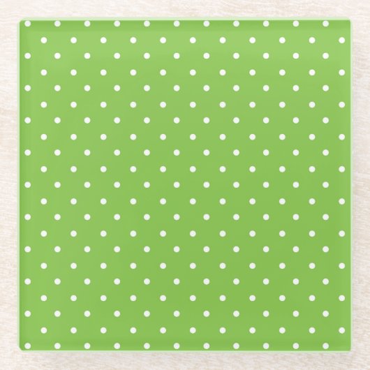 Seamless  bright lime polka dot pattern  glazen onderzetter (Voorkant)