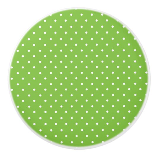 Seamless  bright lime polka dot pattern  keramische knop (Voorkant)