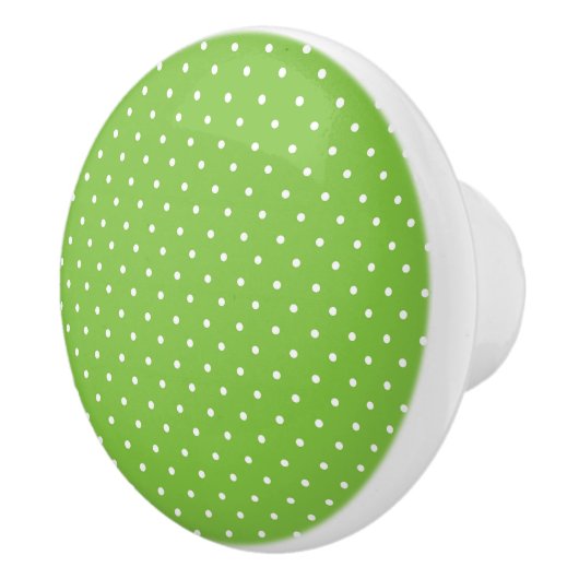 Seamless  bright lime polka dot pattern  keramische knop (Rechts)