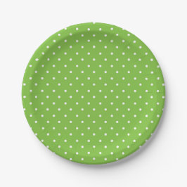 Seamless  bright lime polka dot pattern  papieren bordje