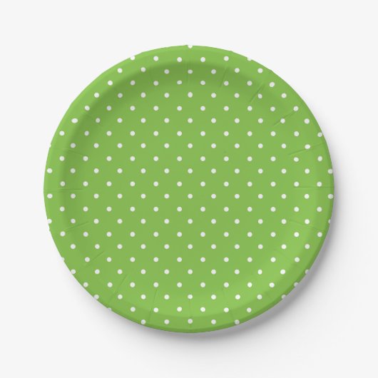 Seamless  bright lime polka dot pattern  papieren bordje (Voorkant)