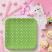 Seamless  bright lime polka dot pattern  papieren bordje (Feest)