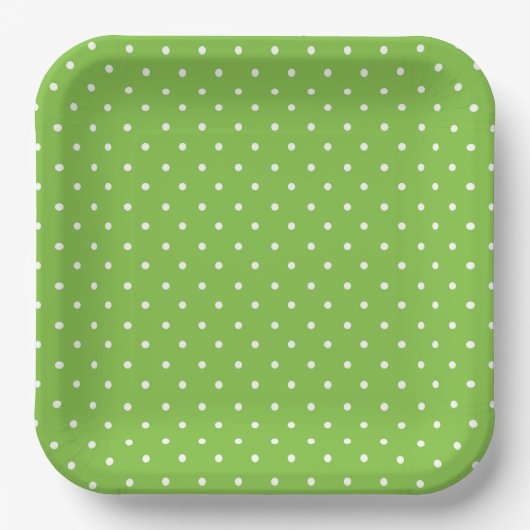 Seamless  bright lime polka dot pattern  papieren bordje (Voorkant)
