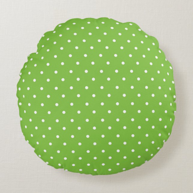 Seamless  bright lime polka dot pattern  rond kussen (Voorkant)