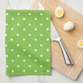 Seamless  bright lime polka dot pattern  theedoek (Quarter Fold)