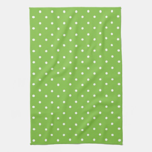 Seamless  bright lime polka dot pattern  theedoek (Verticaal)