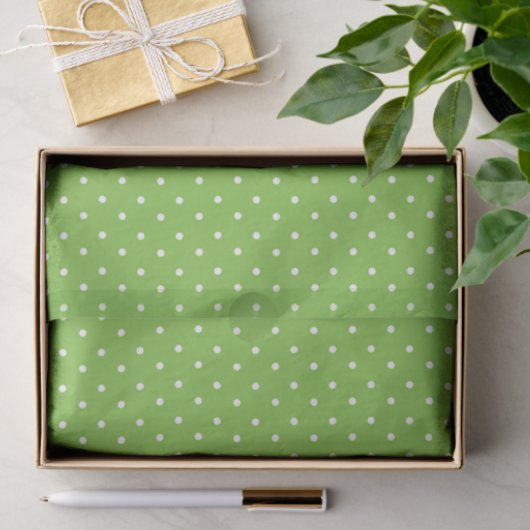 Seamless  bright lime polka dot pattern  tissuepapier (Geschenk)