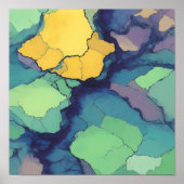 Seamless Bright Mineral Tiling with Metallic Lines Poster (Voorkant)