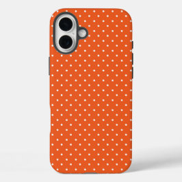 Seamless  bright orange background polka dot iPhone 16 plus hoesje