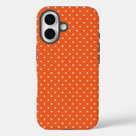 Seamless  bright orange background polka dot iPhone 16 hoesje