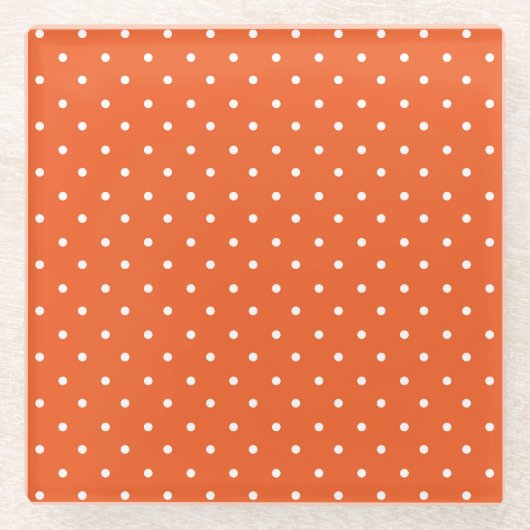 Seamless  bright orange background polka dot glazen onderzetter (Voorkant)