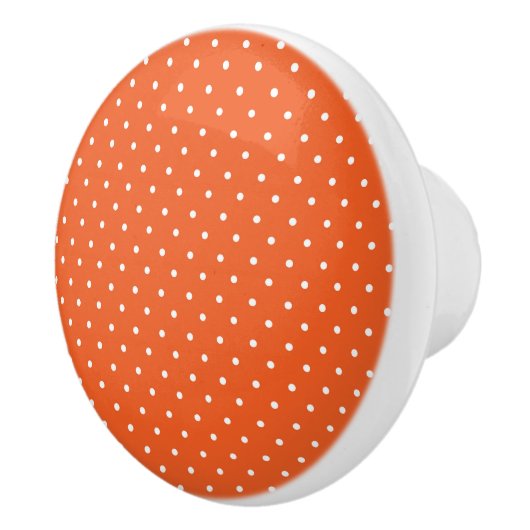 Seamless  bright orange background polka dot keramische knop (Rechts)