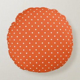 Seamless  bright orange background polka dot rond kussen