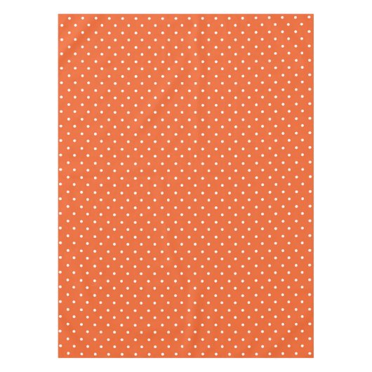 Seamless  bright orange background polka dot tafelkleed (Voorkant)