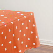 Seamless  bright orange background polka dot tafelkleed (Voorbeeld)