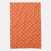 Seamless  bright orange background polka dot theedoek (Verticaal)
