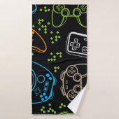 Seamless bright pattern with joysticks. gaming coo badhanddoek (Badhanddoek)