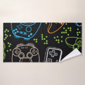 Seamless bright pattern with joysticks. gaming coo badhanddoek (Badhanddoek)