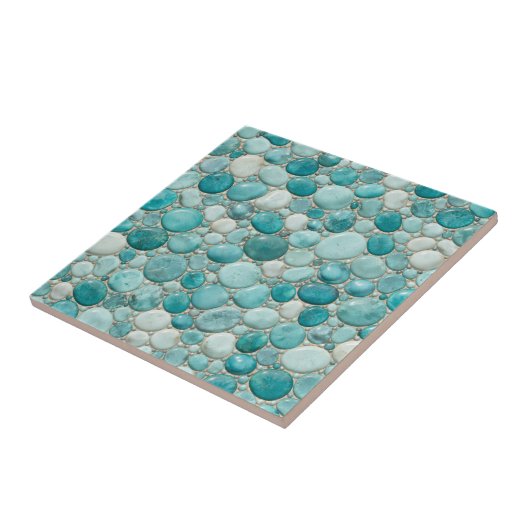 Seamless Ceramic Tile – Realistic 3D Pebble Design Tegeltje (Zijkant)