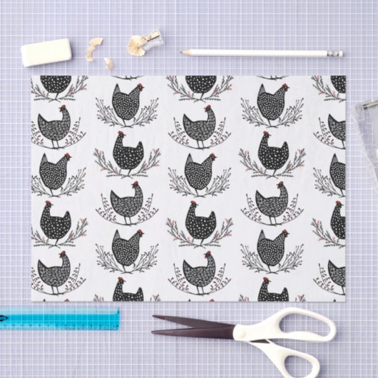 Seamless chicken pattern tissuepapier (Craft)