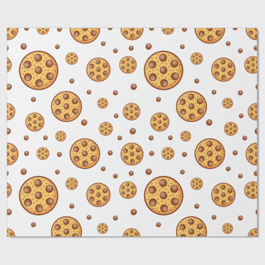 Seamless chocolate chip cookies pattern cadeaupapier (Vlak)
