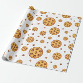 Seamless chocolate chip cookies pattern cadeaupapier (Uitgerold)