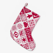 Seamless Christmas elements geometrical snowflake Kleine Kerstsok (Voorkant (Hangend))